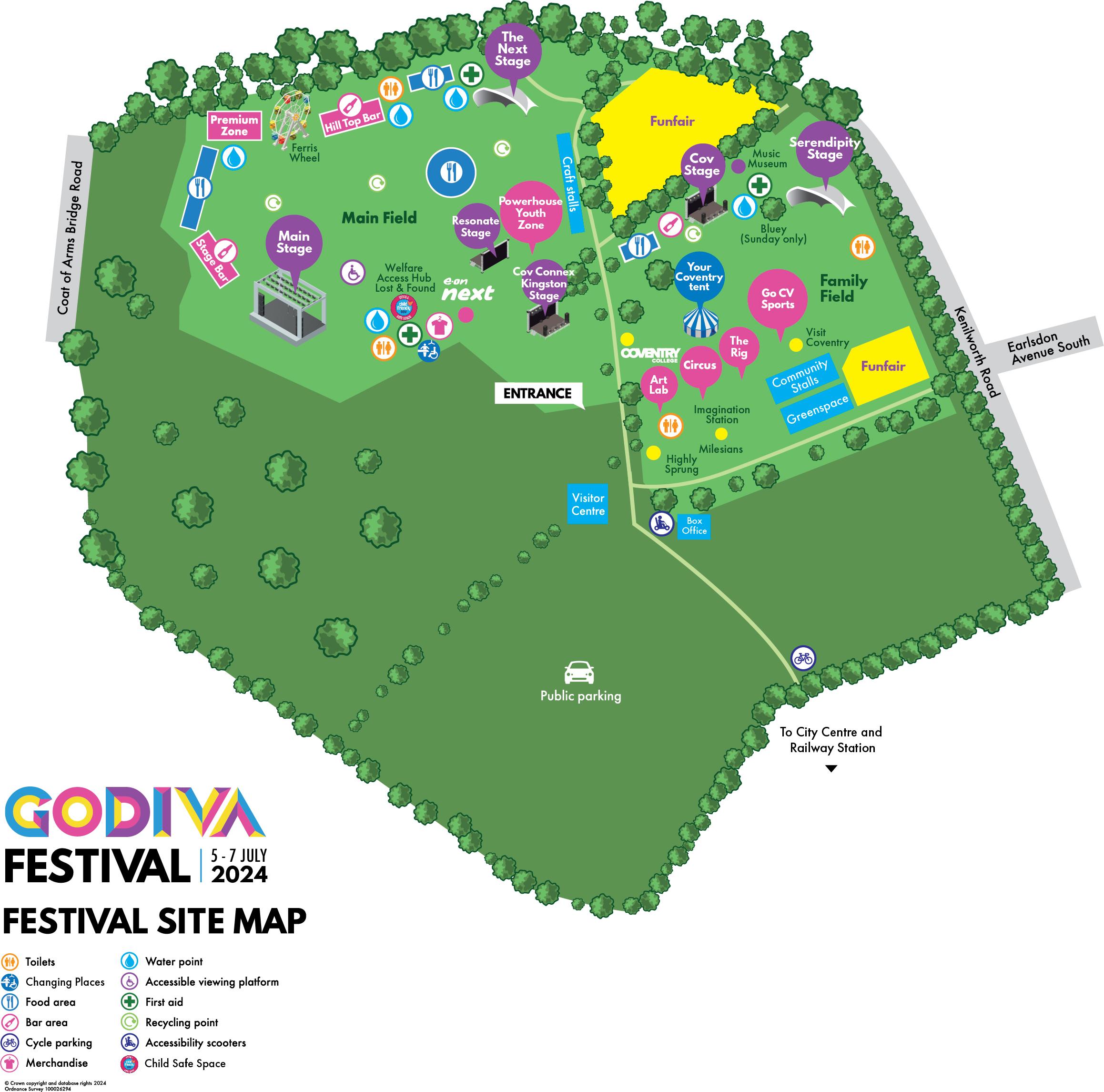 Godiva festival site map 2024